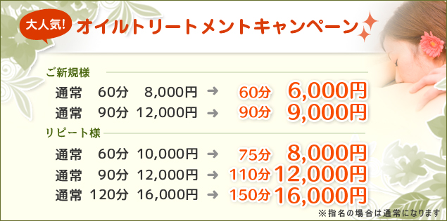 キャンペーン価格表